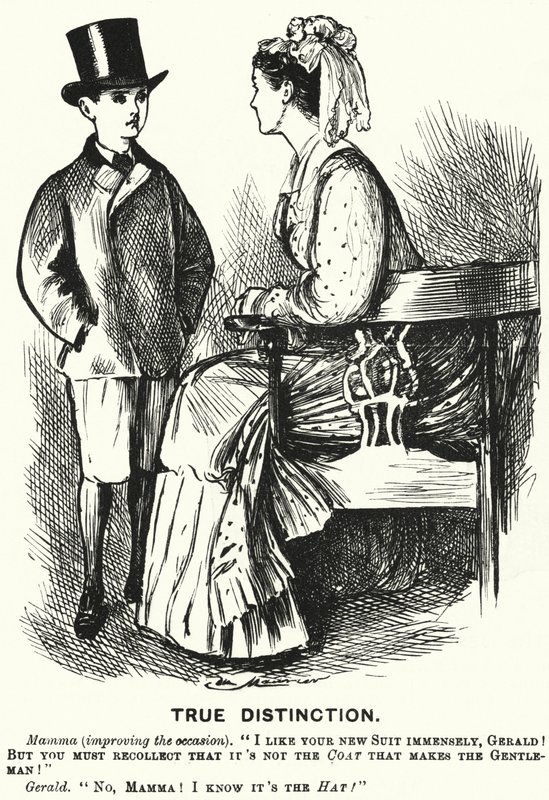Soco cartoon: Distinção verdadeira (gravação) de George (after) Du Maurier