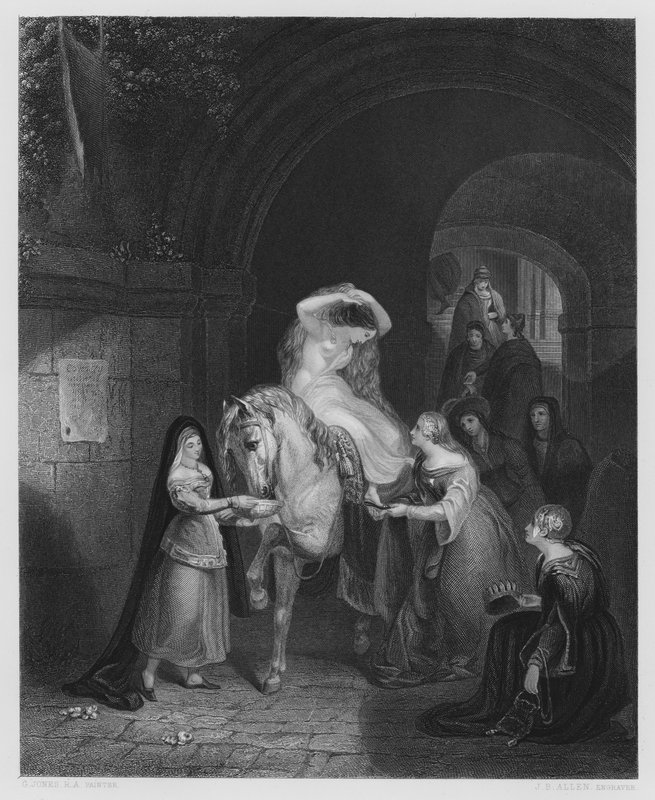 Lady Godiva, da foto na Galeria Vernon (gravura) de George (after) Jones