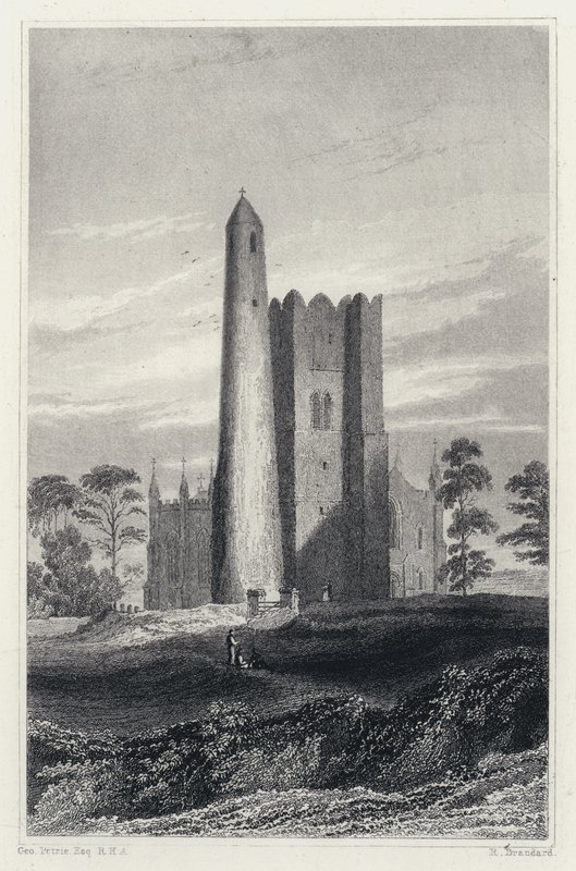 O campanário da Torre Redonda e a Igreja das Espadas (gravura) de George (after) Petrie