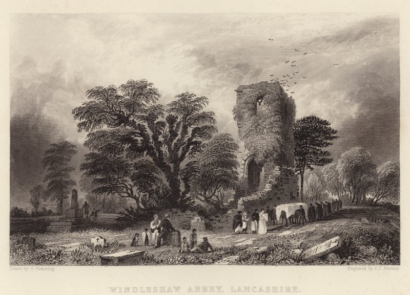 Windleshaw Abbey, Lancashire (gravura) de George (after) Pickering