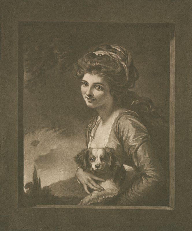 Lady Hamilton como Natureza (litho) de George (after) Romney
