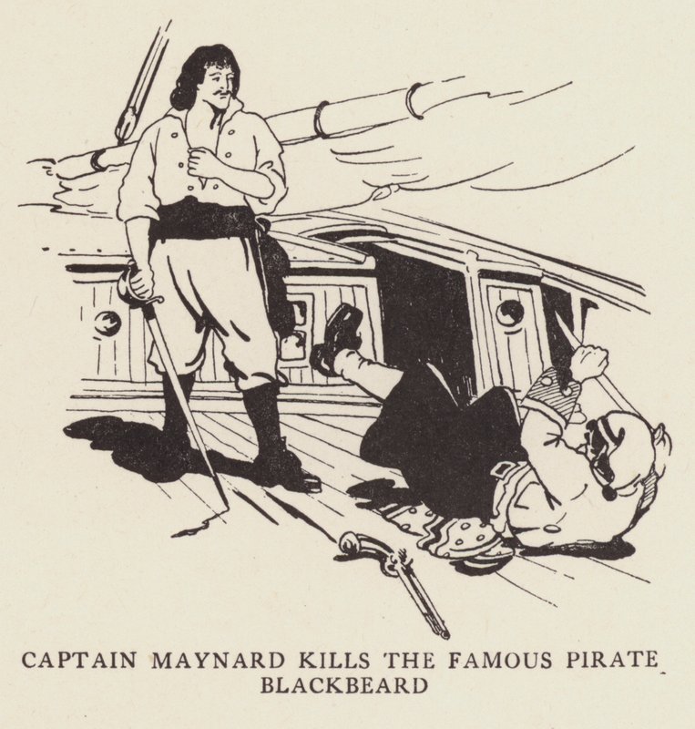 Capitão Maynard mata o famoso pirata Barba Negra de George Alfred Williams