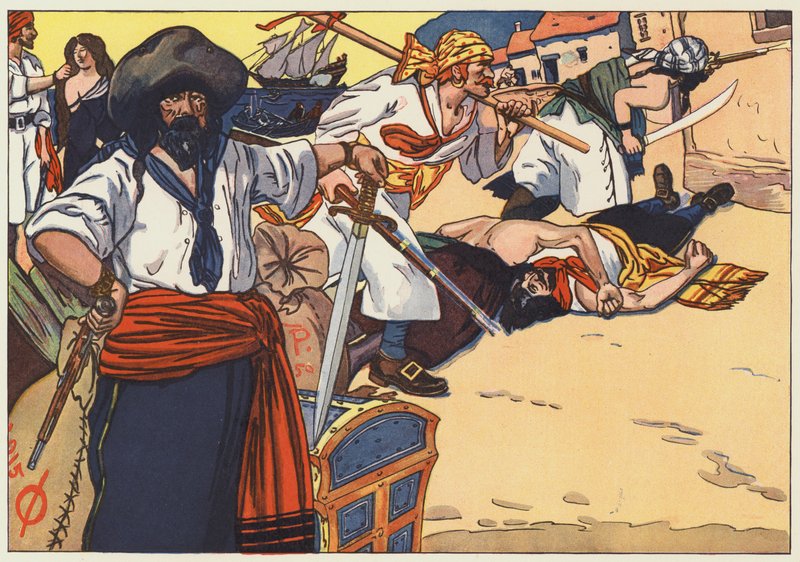 Os piratas se saíram pelas ruas, queimando, saqueando e assassinando de George Alfred Williams