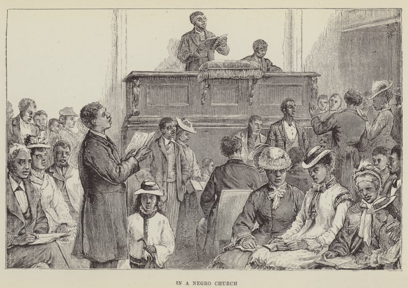 Numa igreja negra (gravura) de George Augustus Sala
