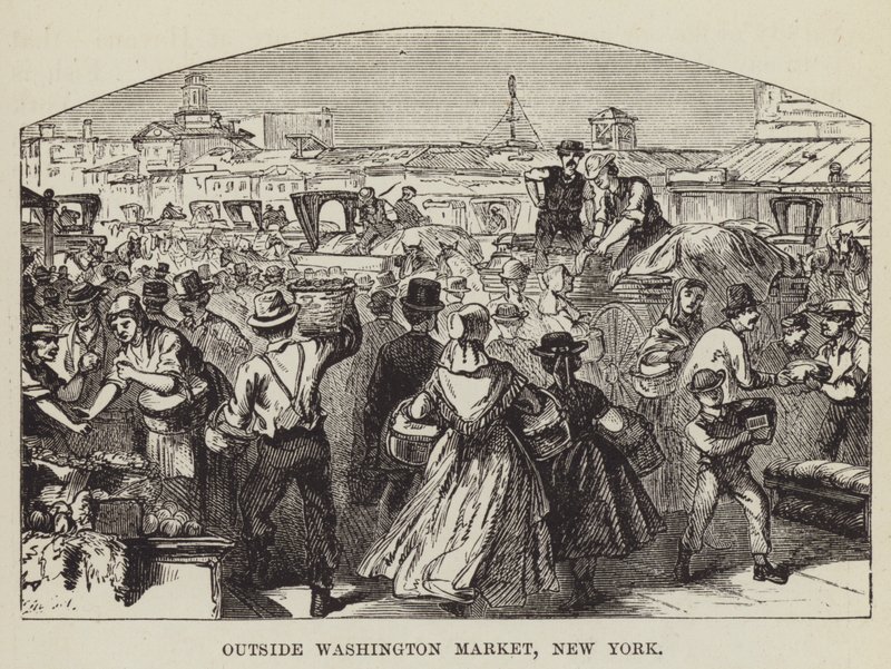 Fora do mercado de Washington, Nova York de George Augustus Sala