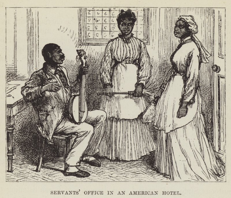 Escritório de Servos em um Hotel Americano de George Augustus Sala