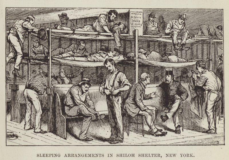 Arranjos para dormir em Shiloh Shelter, Nova York de George Augustus Sala