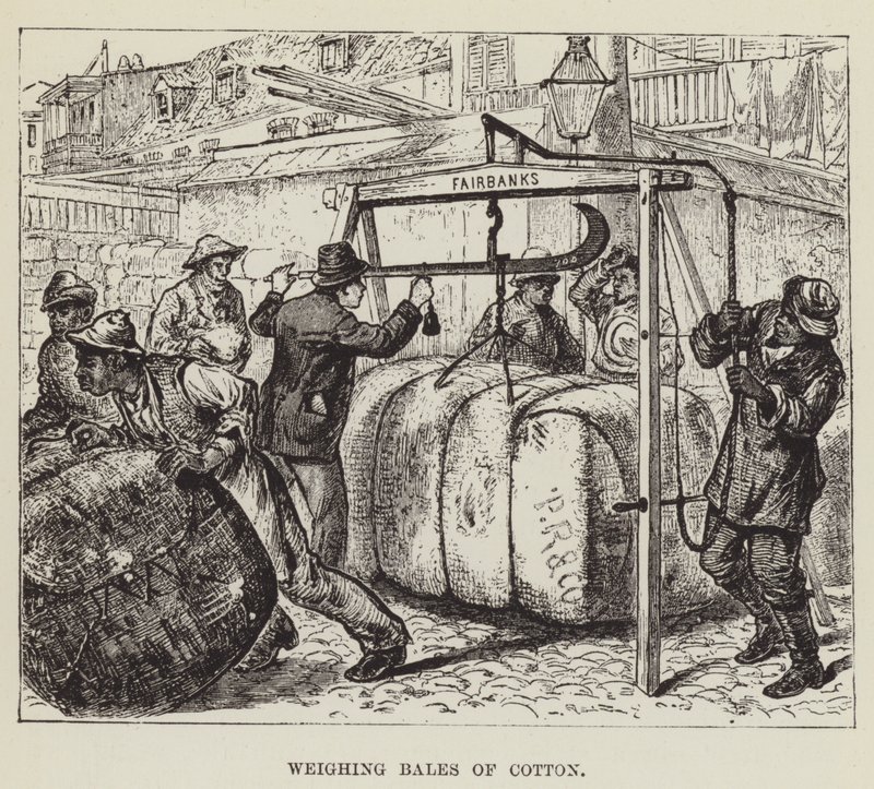 Pesando Fardos de Algodão de George Augustus Sala
