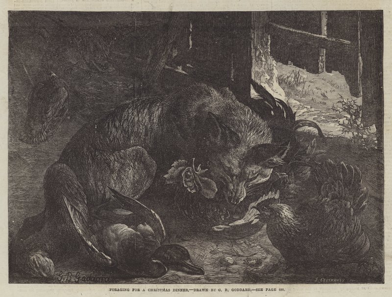 Foraging para um jantar de Natal de George Bouverie Goddard