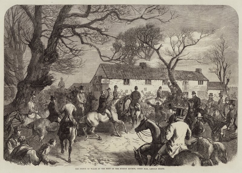 O Príncipe de Gales no Encontro dos Burton Hounds, Green Man, Lincoln Heath de George Bouverie Goddard