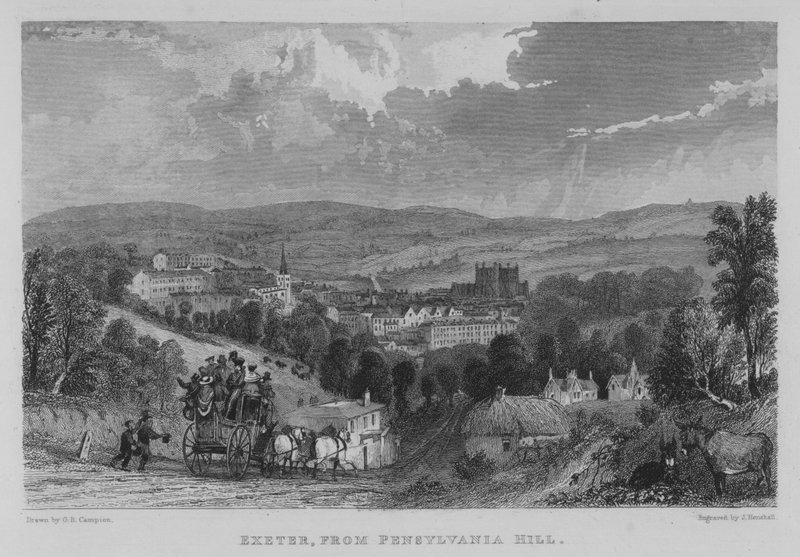 Exeter, de Pensylvania Hill (gravura) de George Bryant Campion