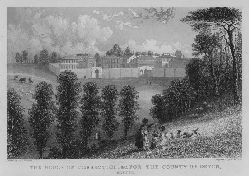 A Casa de Correcção, etc para o Condado de Devon, Exeter (gravura) de George Bryant Campion