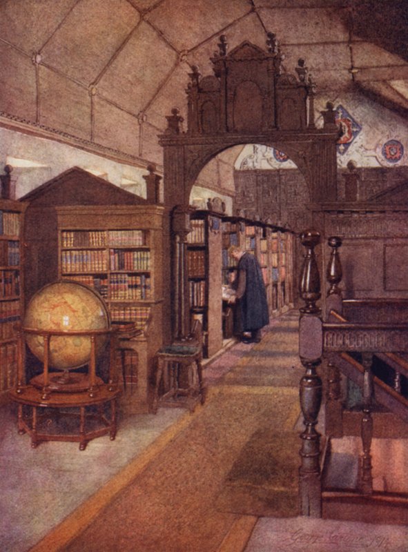 Oxford: Biblioteca Merton (cor litho) de George Carline