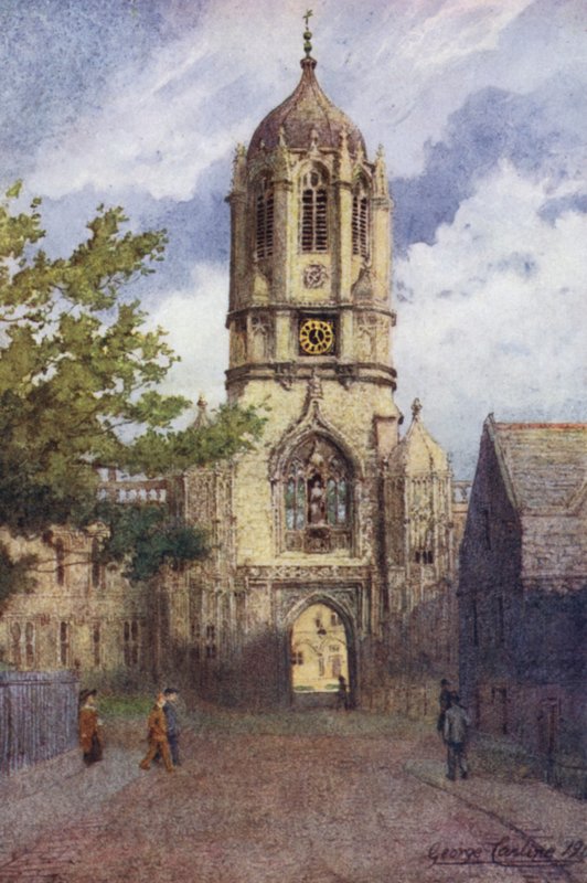 Oxford: Tom Tower, Christ Church (cor litho) de George Carline