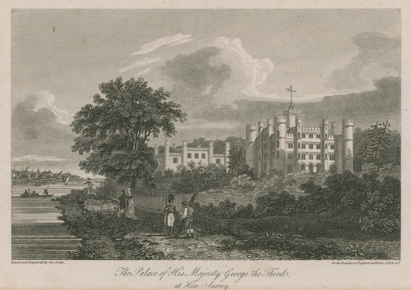 O Palácio de Sua Majestade o Rei Geroge III em Kew, Surrey de George Cooke