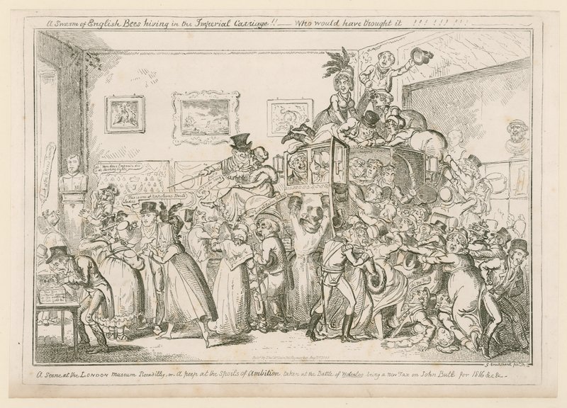 Uma cena no London Museum Piccadilly de George Cruikshank