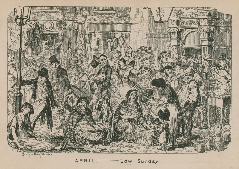 Abril - baixa domingo de George Cruikshank
