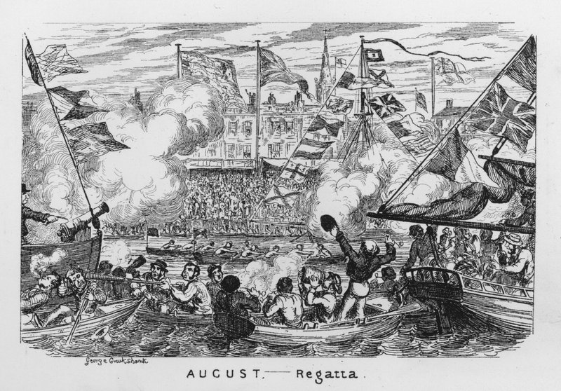 Agosto, Regata (gravura) de George Cruikshank