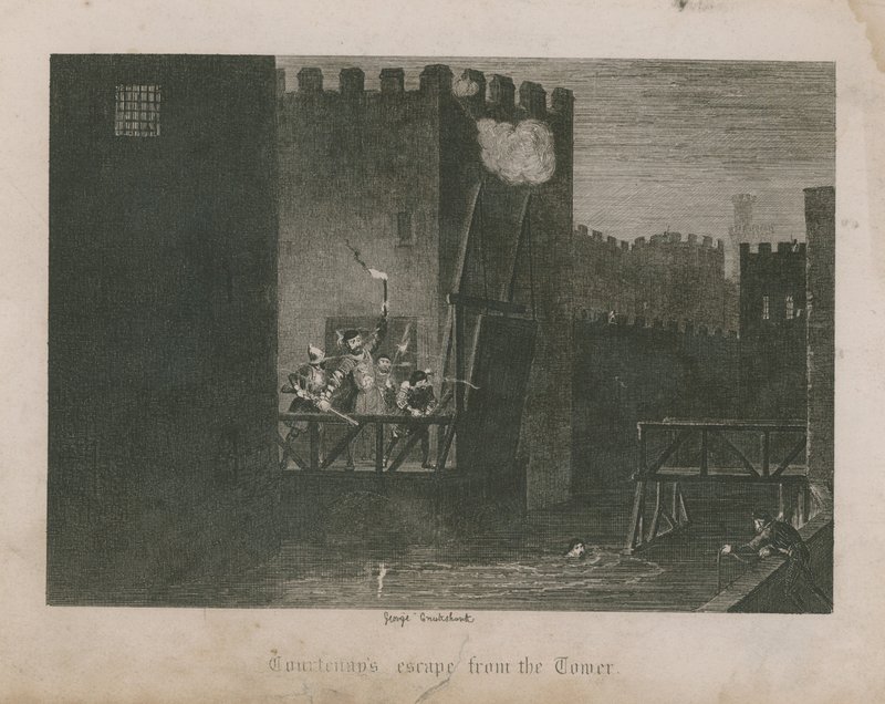 A fuga de Courtenay da torre de George Cruikshank