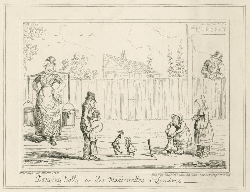 Bonecas dançantes ou Les Marionettes a Londres de George Cruikshank