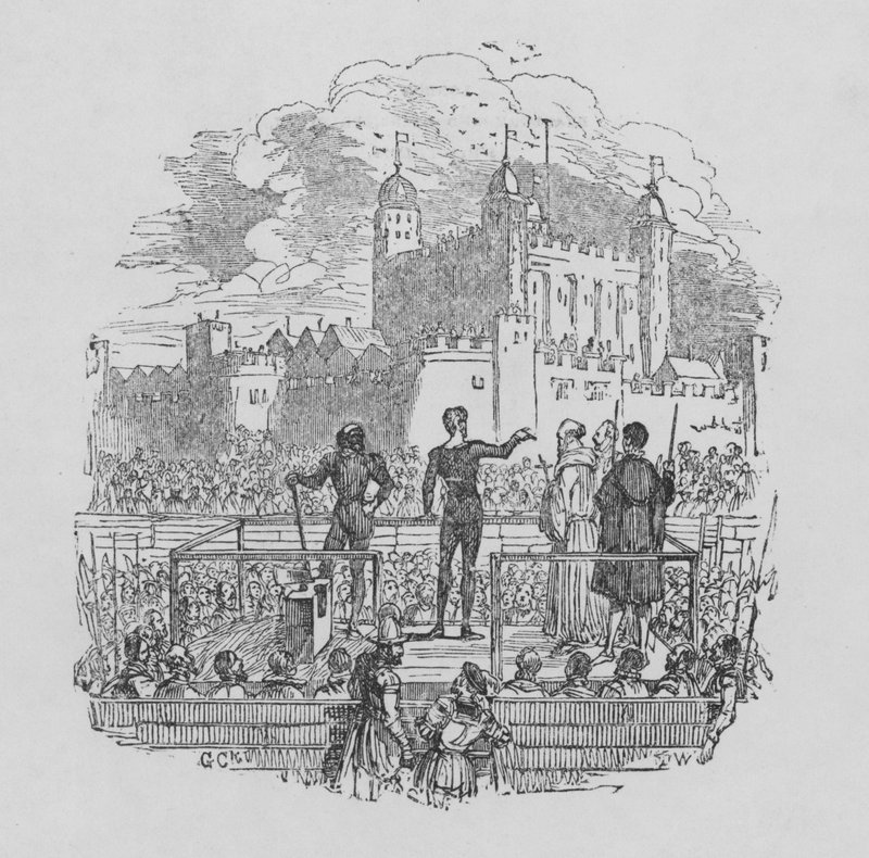Execução na Torre de Londres (gravura) de George Cruikshank