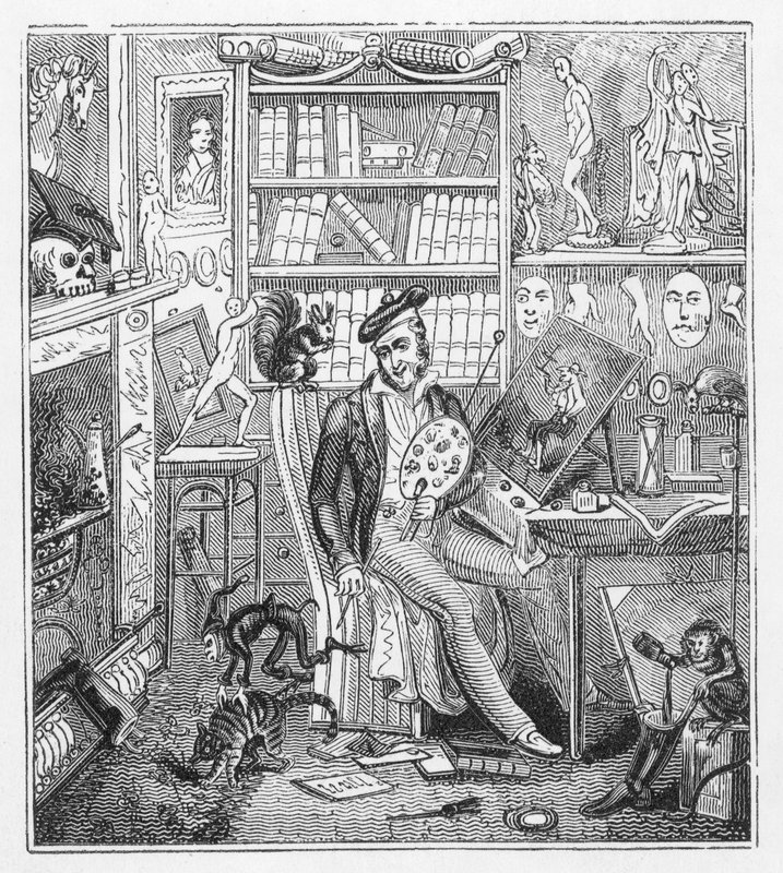 Frontispício de ilustração para Cruikshank at Home (gravura) de George Cruikshank