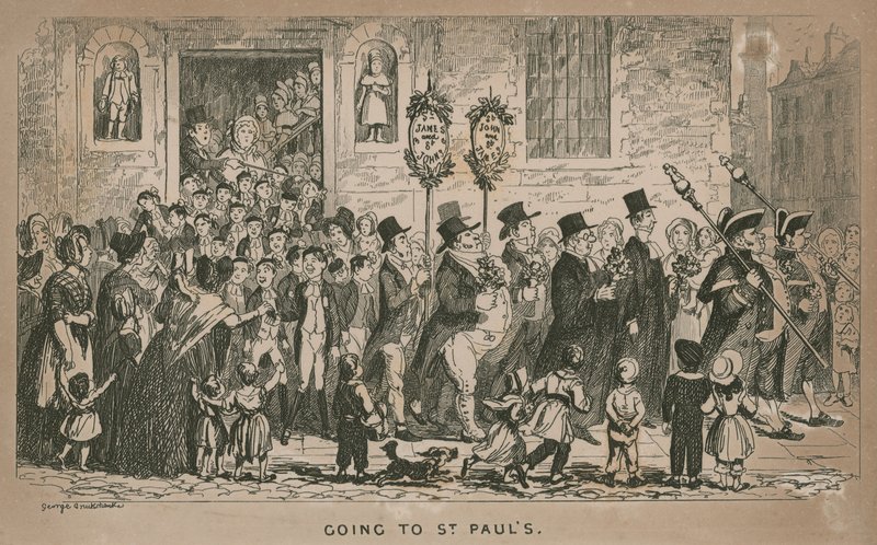 Indo para a Catedral de São Paulo, Londres de George Cruikshank