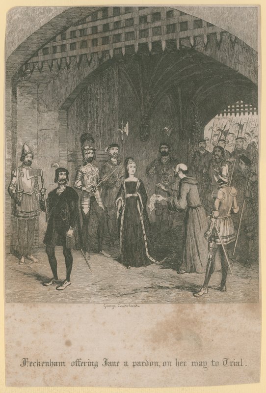 Heckenham oferecendo a Jane um perdão de George Cruikshank