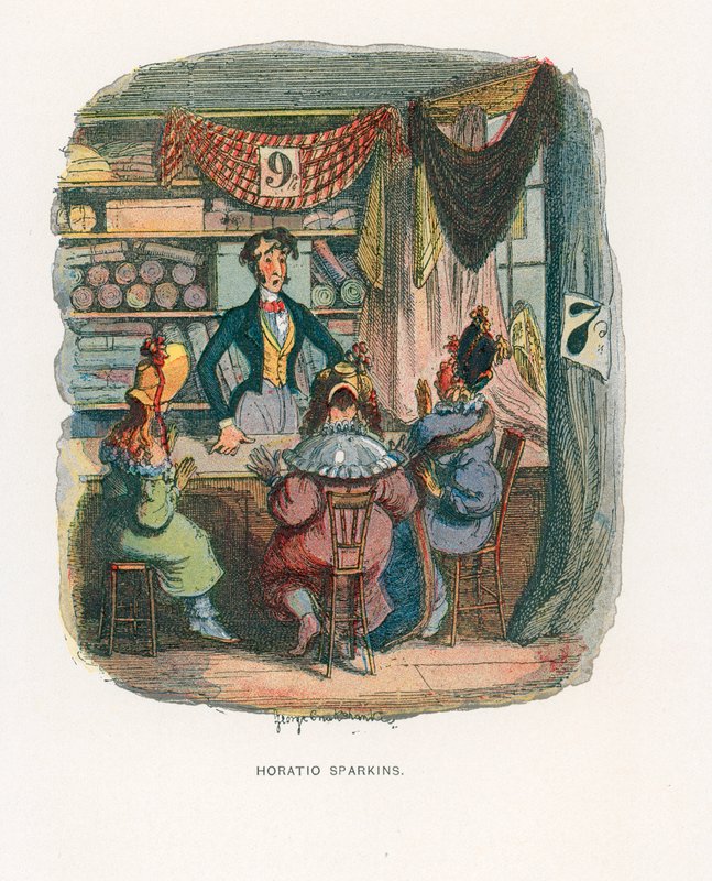Ilustração para esboços por Boz de George Cruikshank