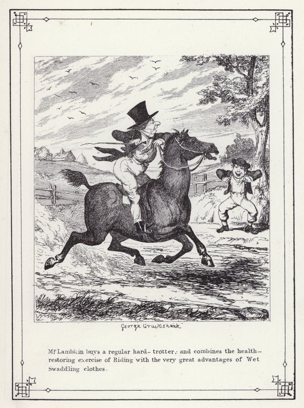 Ilustração para O Livro dos Solteiros, ou O Progresso do Sr. Lambkin (Gent) (gravura) de George Cruikshank