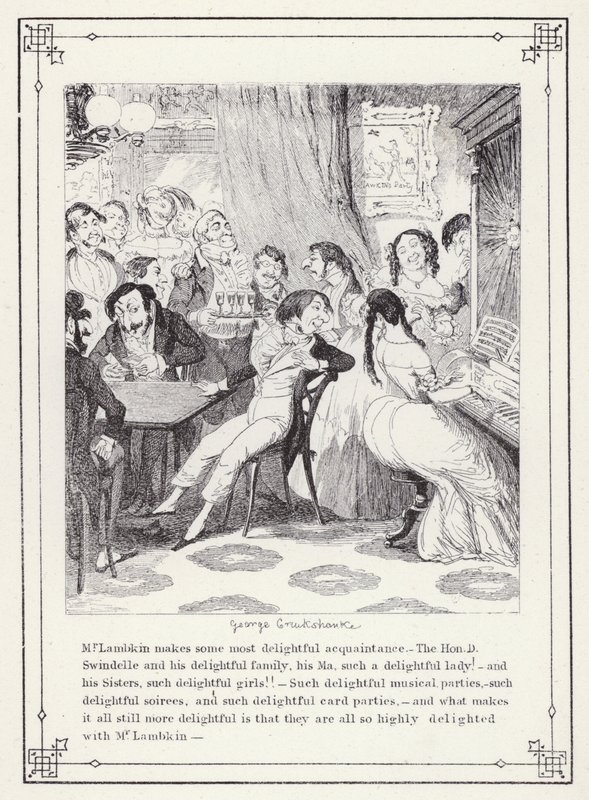 Ilustração para O Livro dos Solteiros, ou O Progresso do Sr. Lambkin (Gent) (gravura) de George Cruikshank