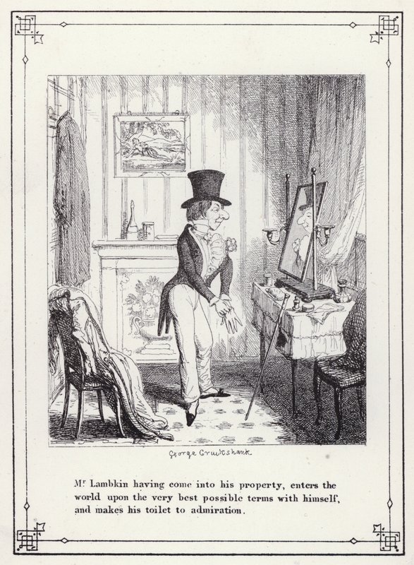 Ilustração para O Livro dos Solteiros, ou O Progresso do Sr. Lambkin (Gent) (gravura) de George Cruikshank
