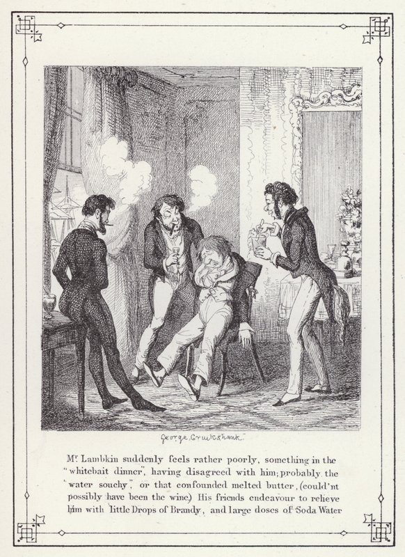 Ilustração para O Livro dos Solteiros, ou O Progresso do Sr. Lambkin (Gent) (gravura) de George Cruikshank