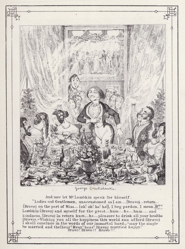 Ilustração para O Livro dos Solteiros, ou O Progresso do Sr. Lambkin (Gent) (gravura) de George Cruikshank