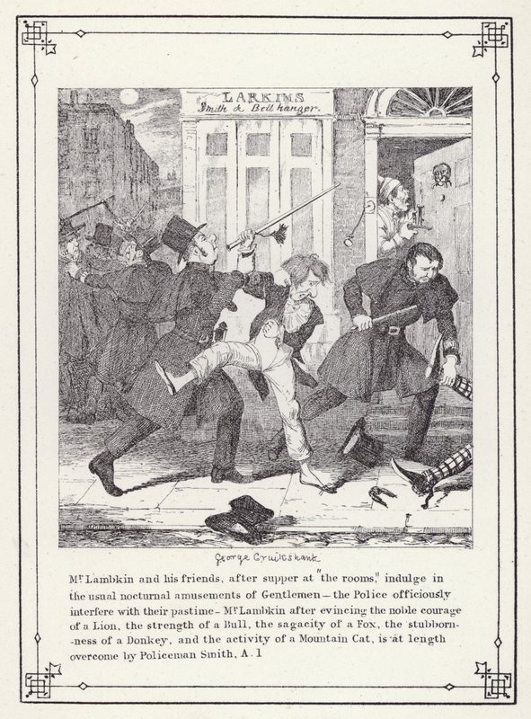 Ilustração para O Livro dos Solteiros, ou O Progresso do Sr. Lambkin (Gent) (gravura) de George Cruikshank