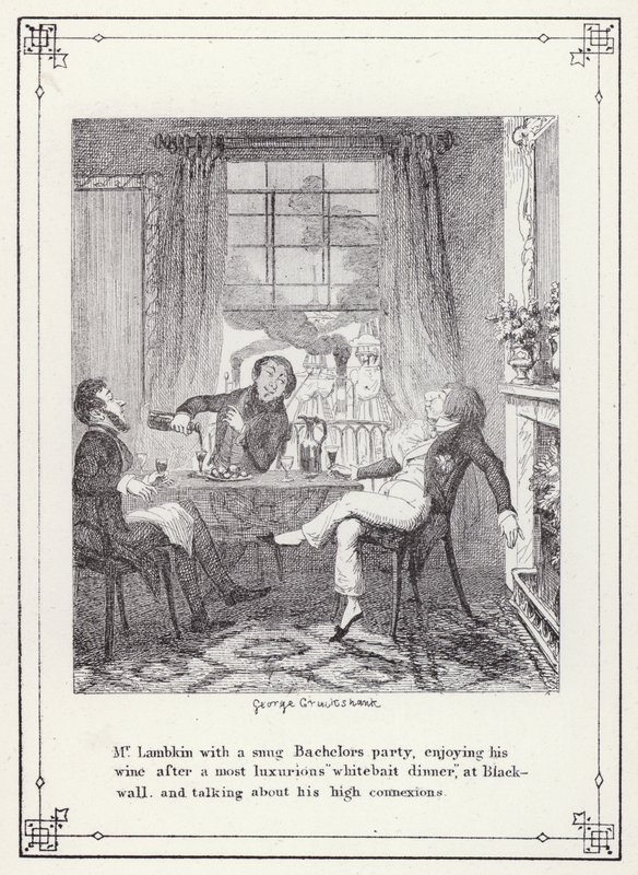 Ilustração para O Livro dos Solteiros, ou O Progresso do Sr. Lambkin (Gent) (gravura) de George Cruikshank
