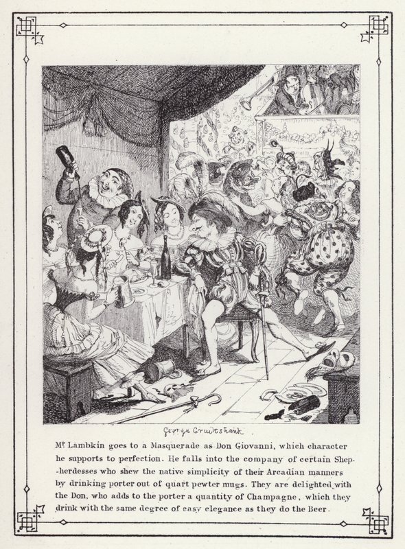 Ilustração para O Livro dos Solteiros, ou O Progresso do Sr. Lambkin (Gent) (gravura) de George Cruikshank