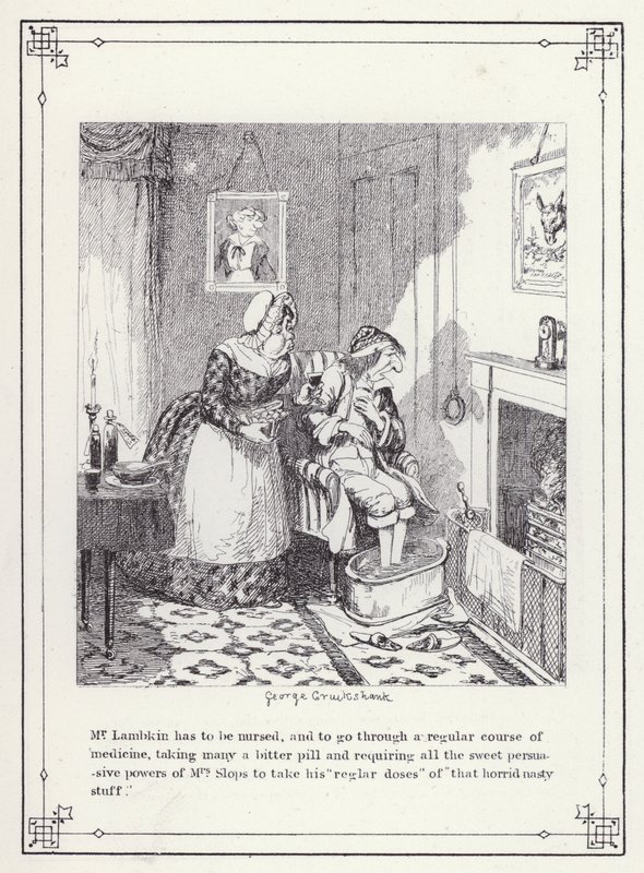 Ilustração para O Livro dos Solteiros, ou O Progresso do Sr. Lambkin (Gent) (gravura) de George Cruikshank