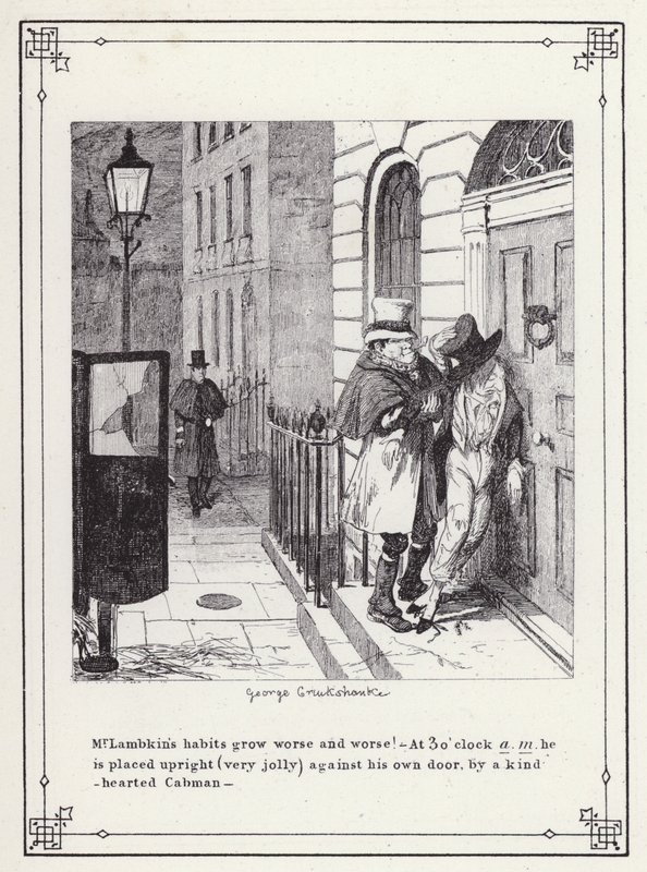 Ilustração para O Livro dos Solteiros, ou O Progresso do Sr. Lambkin (Gent) (gravura) de George Cruikshank