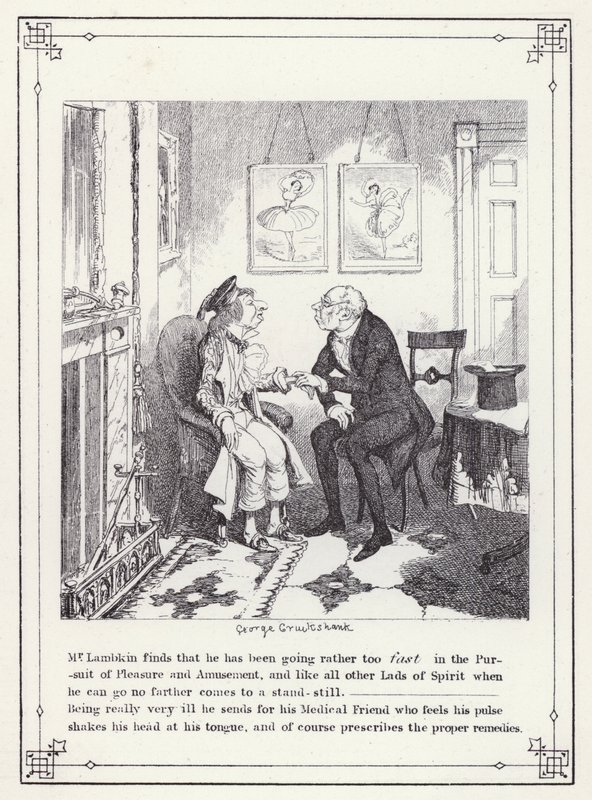 Ilustração para O Livro dos Solteiros, ou O Progresso do Sr. Lambkin (Gent) (gravura) de George Cruikshank