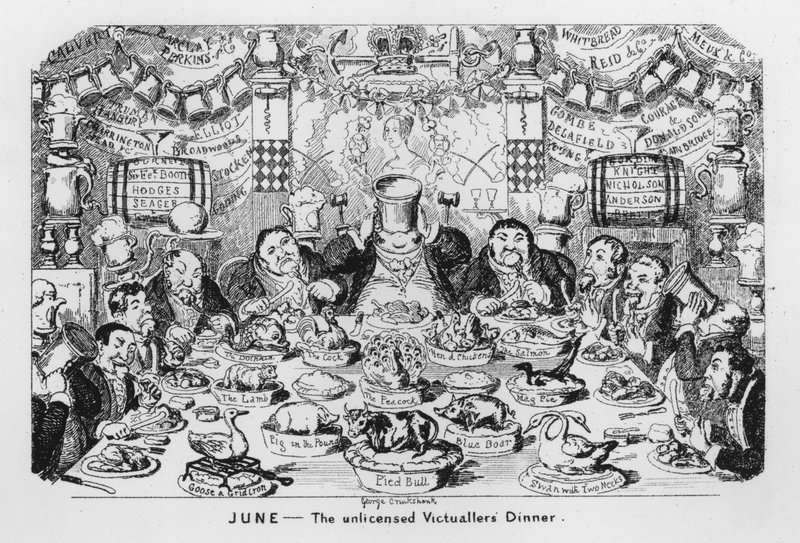 Junho, Os Victuallers não licenciados Jantar de George Cruikshank