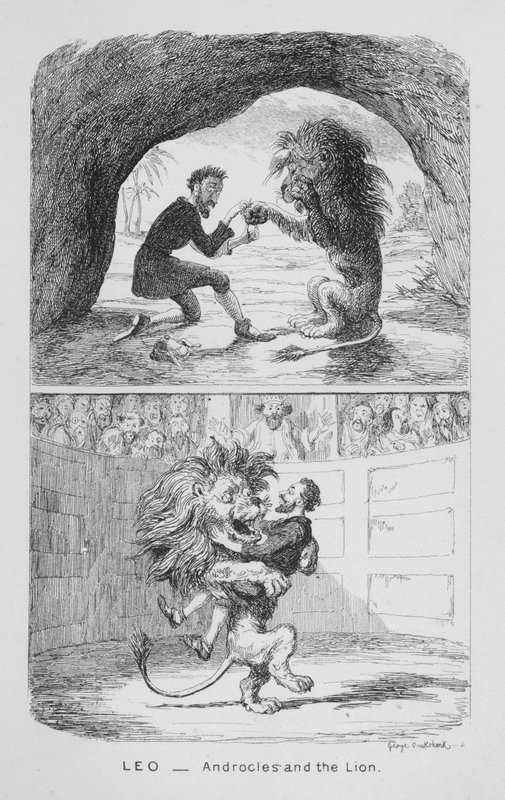 Leão, Androcles e o Leão de George Cruikshank