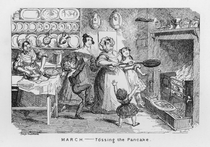 Março, Atirar a Panqueca (gravação) de George Cruikshank