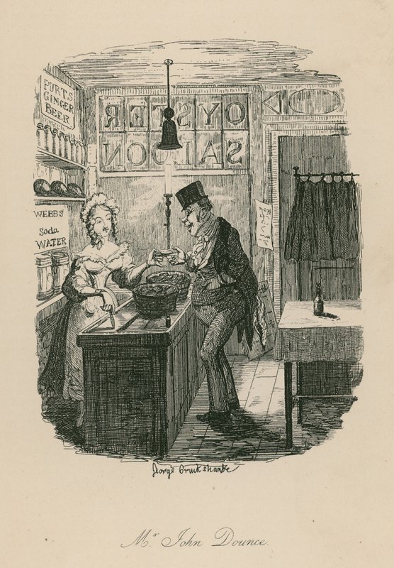 Mr John Dounce, personagem de Sketches de Boz (Charles Dickens) de George Cruikshank