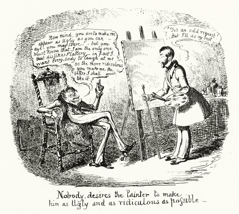 Ninguém deseja que o Pintor o torne tão feio e ridículo quanto possível (gravura) de George Cruikshank