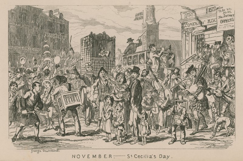 Novembro - Dia da Santa Cecília de George Cruikshank