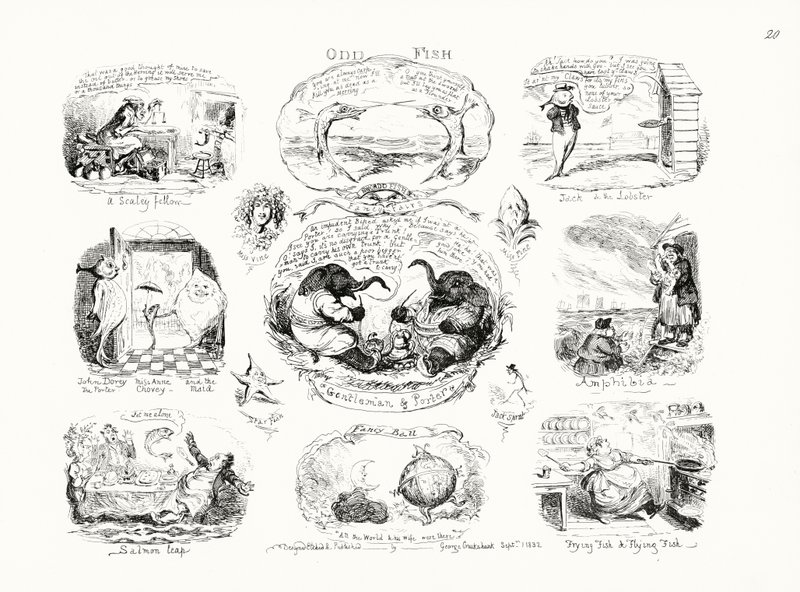 Peixe Estranho (gravura) de George Cruikshank