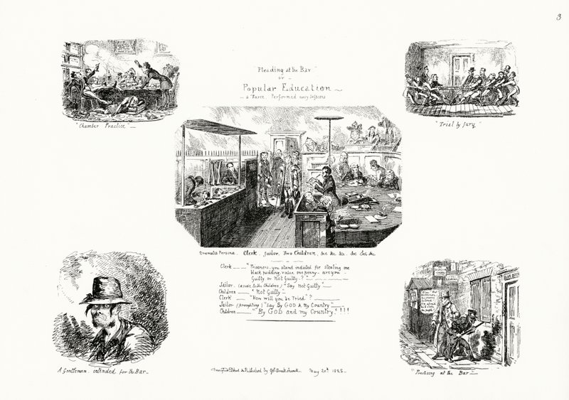 Enganar no Bar, ou Educação Popular (gravura) de George Cruikshank