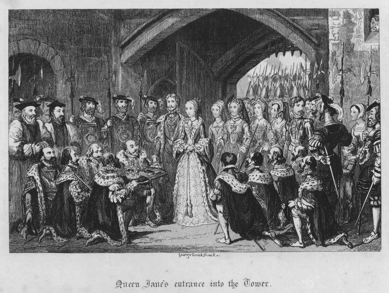 Entrada da Rainha Jane na Torre (gravura) de George Cruikshank