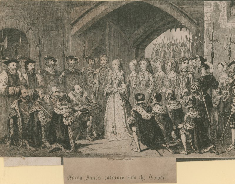 Entrada da Rainha Jane na Torre de George Cruikshank